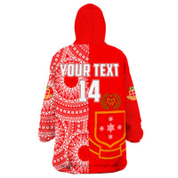 (Custom Text And Number) Kolisi Tonga High School Class Of Year Tongan Ngatu Pattern Wearable Blanket Hoodie LT14 - Polynesian Pride