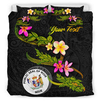 Niue Polynesian Custom Personalised Bedding Set - Plumeria Tribal - Polynesian Pride