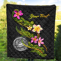 American Samoa Polynesian Custom Personalised Quilt - Plumeria Tribal - Polynesian Pride