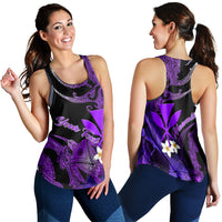 (Custom Personalised) Hawaii Turtle With Plumeria Leaf Purple Women Tank Top - LT12 - Polynesian Pride