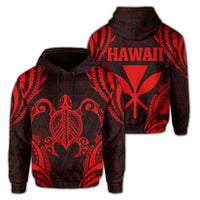 Polynesian Turtle Kanaka Maoli Hawaii Hoodie Red Unisex Red - Polynesian Pride