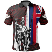 Hawaii King Flag Polynesian Polo Shirt Red - Polynesian Pride