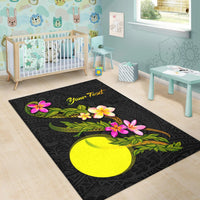 Palau Polynesian Custom Personalised Area Rug - Plumeria Tribal - Polynesian Pride