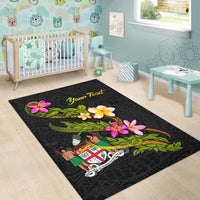 Fiji Polynesian Custom Personalised Area Rug - Plumeria Tribal - Polynesian Pride