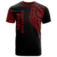 Papua New Guinea T Shirt Papua New Guinea Tatau Red Patterns Unisex Black - Polynesian Pride