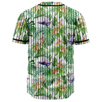 Tropical Orange Orchids Strelitzia Monstera Baseball Jersey - Polynesian Pride
