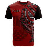 Tahiti T Shirt Red Color Polynesian Patterns Best Tahiti Ever Unisex Black - Polynesian Pride