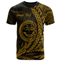 Federated States of Micronesia T Shirt Gold Custom Wings Style Unisex Black - Polynesian Pride