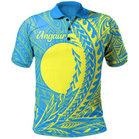 Palau Polo Shirt Angaur Wings Style Unisex Blue - Polynesian Pride