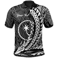 Chuuk State Polo Shirt White Custom Wings Style Unisex Black - Polynesian Pride