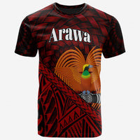 Papua New Guinea T Shirt Arawa Polynesian Patterns With Bamboo Unisex Red - Polynesian Pride