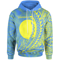 Palau Hoodie Ulimang Wings Style Unisex Blue - Polynesian Pride