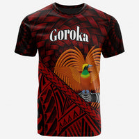 Papua New Guinea T Shirt Goroka Polynesian Patterns With Bamboo Unisex Red - Polynesian Pride
