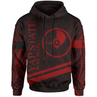 Yap State Hoodie In My Heart Style Red Polynesian Patterns Unisex Black - Polynesian Pride