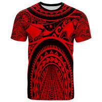 Polynesian T Shirt Polynesian Patterns Maui Tattoo (Red) Unisex Red - Polynesian Pride
