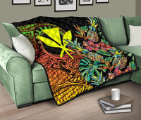 Polynesian Hawaii Premium Quilt - Pineapple Hibiscus - Polynesian Pride
