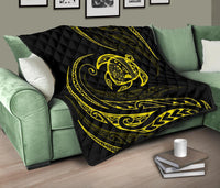 Hawaii Turtle Premium Quilt - Yellow - Frida Style - Polynesian Pride