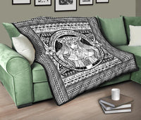 Hawaii Polynesian Pele Kanaka Premium Quilt White - Polynesian Pride