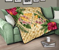 Hawaii Premium Quilt - Kanaka Maoli Premium Quilt Strong Pattern Hibiscus Plumeria AH - Polynesian Pride