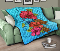 Ocean Hibiscus Premium Quilt - Polynesian Pride