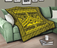 Hawaii Polynesian Mauna Kea Premium Quilt Yellow - Polynesian Pride