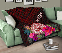 American Samoa Personalised Premium Quilt - Coat Of Arm With Polynesian Patterns - Polynesian Pride