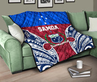 Samoa Polynesian Premium Quilt - Samoan Pattern With Seal - Polynesian Pride