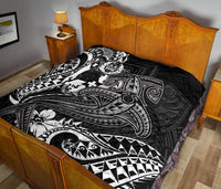 Tonga Premium Quilt - White Shark Polynesian Tattoo - Polynesian Pride
