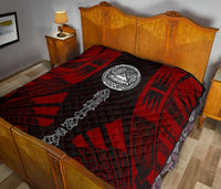 American Samoa Premium Quilt - American Samoa Seal Polynesian Red Tattoo - Polynesian Pride