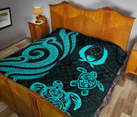 Pohnpei Premium Quilt - Turquoise Tentacle Turtle - Polynesian Pride
