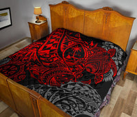 Guam Polynesian Premium Quilt - Red Turtle Flowing - Polynesian Pride
