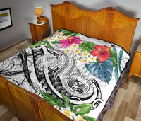 Polynesian Hawaii Premium Quilt - Summer Plumeria (White) - Polynesian Pride