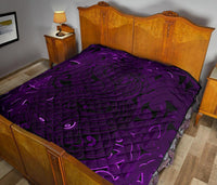 New Zealand Premium Quilt, Maori Gods Tumatauenga (God Of War) - Purple - Polynesian Pride