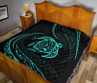 Hawaii Turtle Premium Quilt - Turquoise - Frida Style - Polynesian Pride