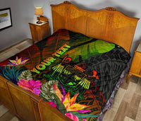 Fiji Polynesian Personalised Premium Quilt - Hibiscus and Banana Leaves - Polynesian Pride