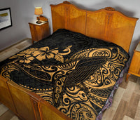 Polynesian Hawaii Premium Quilt - Polynesian Golden Humpback Whale - Polynesian Pride