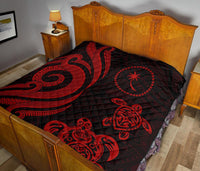 Chuuk Micronesian Premium Quilt - Red Tentacle Turtle - Polynesian Pride