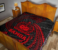 Samoa Polynesian Premium Quilt - Red Tribal Wave - Polynesian Pride