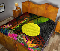 Palau Polynesian Personalised Premium Quilt - Hibiscus and Banana Leaves - Polynesian Pride