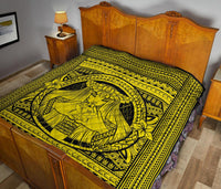 Hawaii Polynesian Pele Kanaka Premium Quilt Yellow - Polynesian Pride