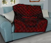 Palau Premium Quilt - Palau Seal Polynesian Chief Red Version - Polynesian Pride
