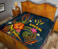 Kosrae Polynesian Premium Quilt - Legend of Kosrae (Blue) - Polynesian Pride