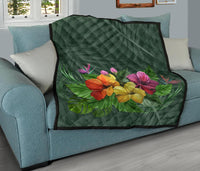 Colorful Hibiscus Premium Quilt - Polynesian Pride