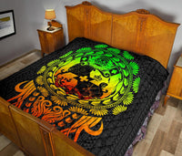 Tonga Polynesian Premium Quilt - Tattoo Pattern With Seal Reggae - Polynesian Pride