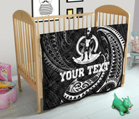 Vanuatu Polynesian Custom Personalised Premium Quilt - White Tribal Wave - Polynesian Pride