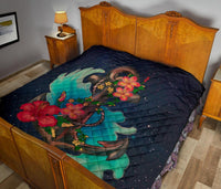 Hawaiian Plumeria Hibiscus Anchor Galaxy Premium Quilt - Polynesian Pride