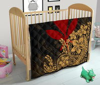 Hawaii Premium Quilt - Red Kanaka Maoli & Yellow Hibiscus Style - Polynesian Pride