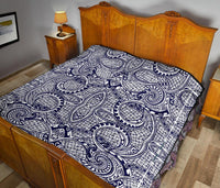 Polynesian Premium Quilt Blue And White - Polynesian Pride