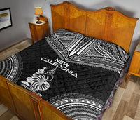 New Caledonia Premium Quilt - New Caledonia Coat Of Arms Polynesian Chief Black Version - Polynesian Pride