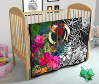 Vanuatu Premium Quilt - Turtle Plumeria Banana Leaf - Polynesian Pride